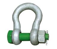 Green Pin Bow Shackle with Safety Nut and Bolt